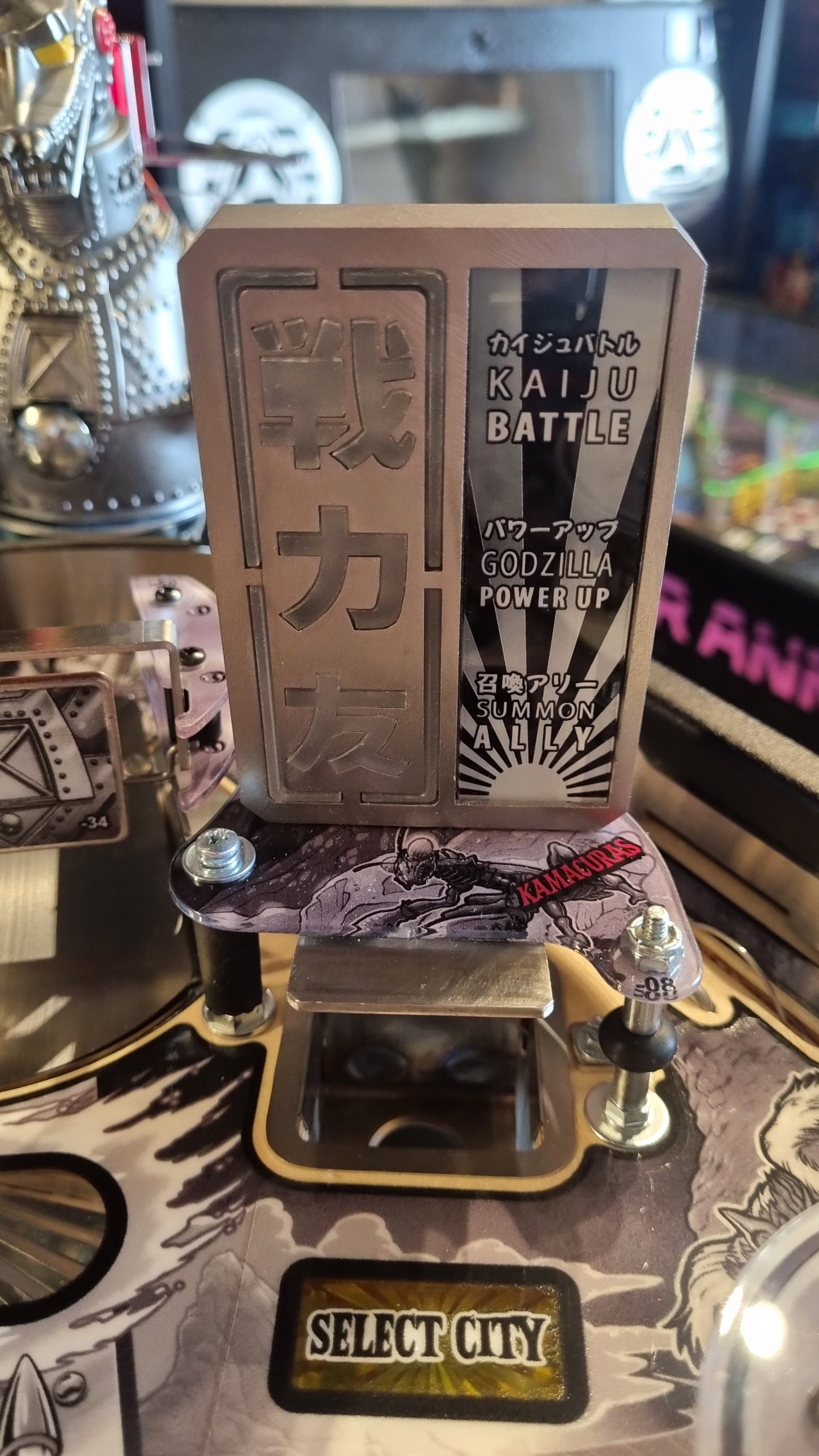 Godzilla "Tokyo Neon" sign mod (Stainless Steel - B/W Version)