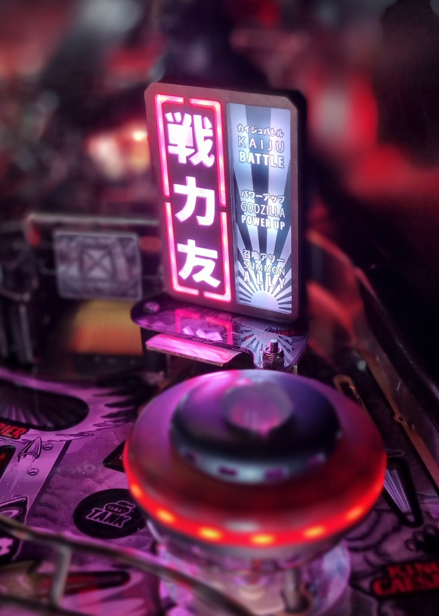 Godzilla "Tokyo Neon" sign mod (Stainless Steel - B/W Version)