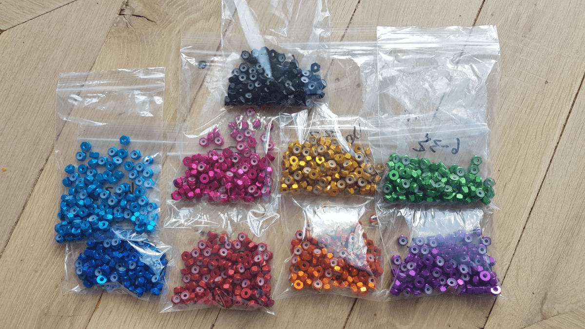 Anodized (Coloured) Nylock Nuts - Stumblor Pinball